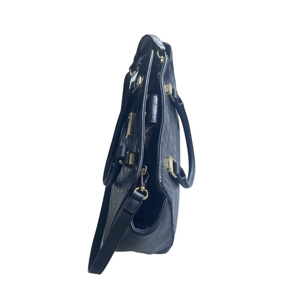 ANNE KLEIN Black Cocodrile Faux FLeather Tote Handbag Shoulder Strap New /no Tag - Picture 12 of 14